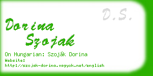 dorina szojak business card